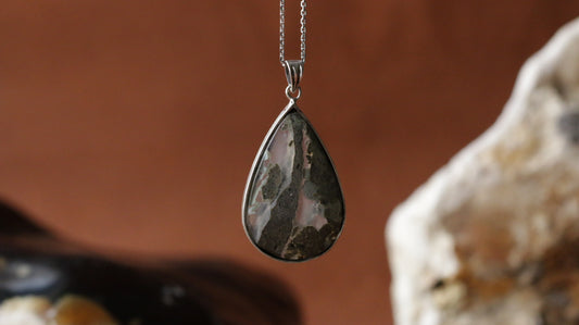 Agate Stone Silver Necklace