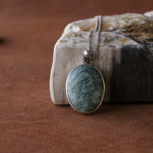 Moss Agate Silver necklace