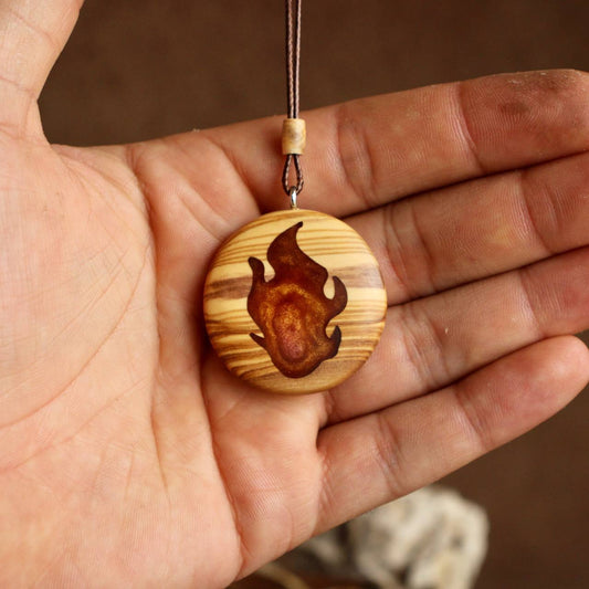 Magnificent Fire wood Necklace